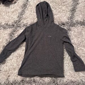 Vineyard Vines Gray Edgartown Hooded Long Sleeve Shirt Sz 4